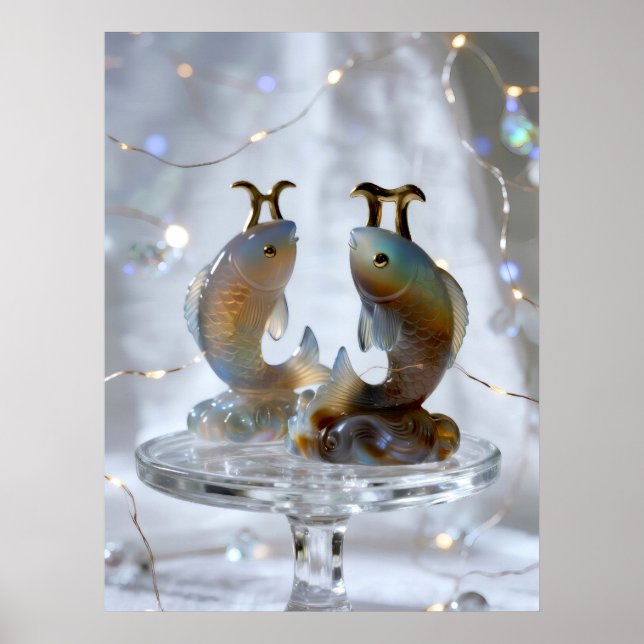 Poster Sternzeichen Fische Glasskulpturen (Frente)