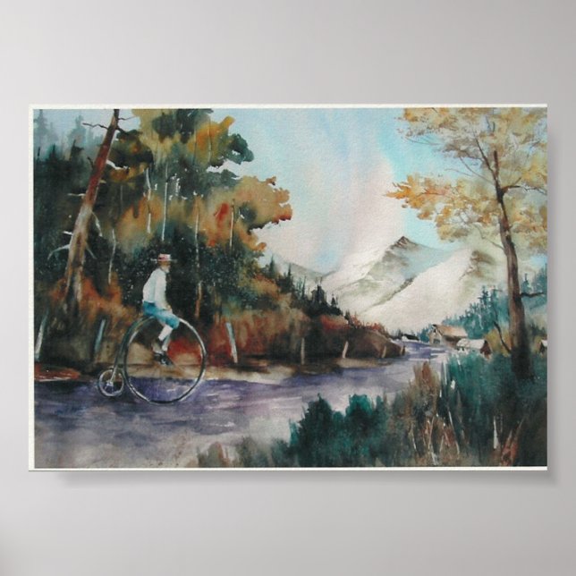 Poster Steve cavalgando nas montanhas do Colorado. (Frente)