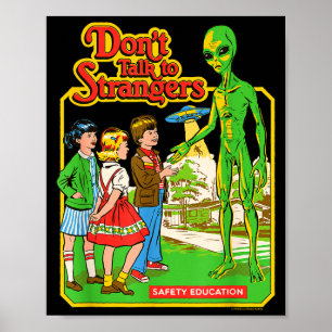 Poster Steven Rhodes Não Fale Com Estranhos Alien Retro