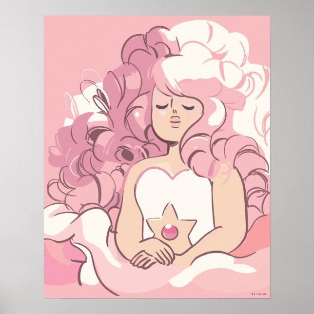 Poster Steven Universe | Ilustração de Rosa Quartz (Frente)