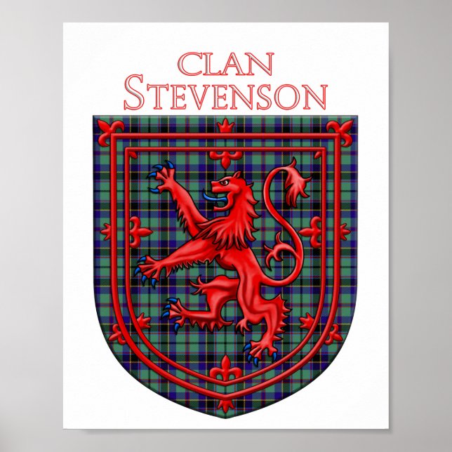 Poster Stevenson Tartan Scottish Xadrez Lion Rampant (Frente)