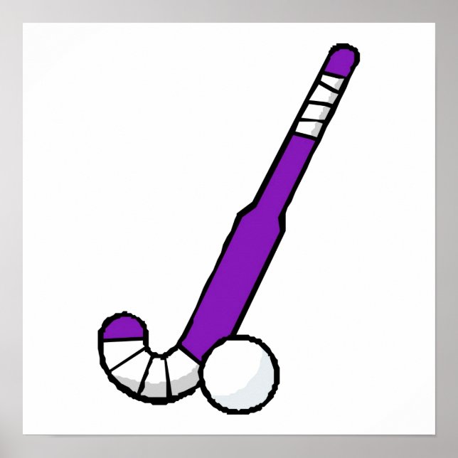 Poster Stick de Hóquei em Campo Roxo (Frente)