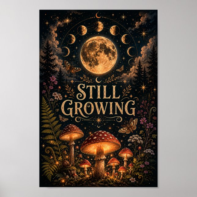 Poster Still Growing | Arte Celestial de Cogumelo  (Frente)