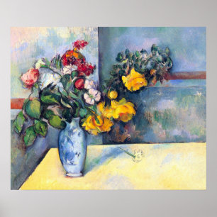 Poster Still Life Flowers in a Vase By Paul Cezanne