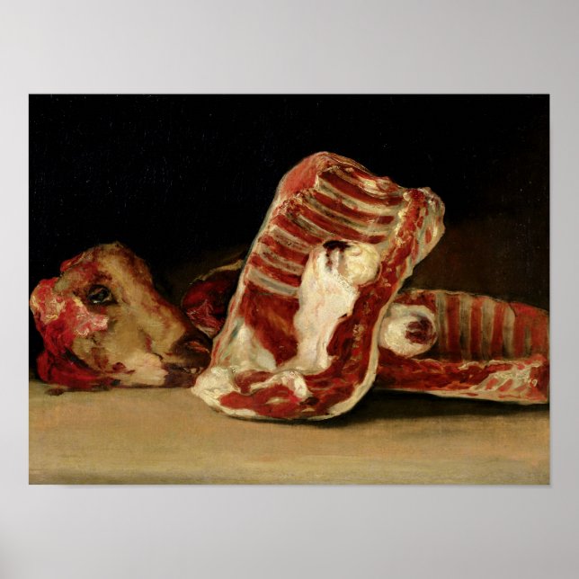 Poster Still life of Sheep's Ribs and Head (Frente)