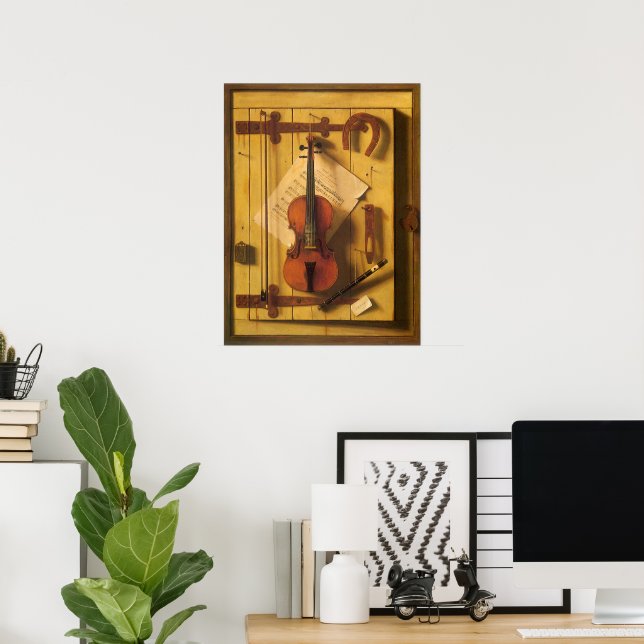 Poster Still Life Violin and Music by William Harnett (Escritório em casa)