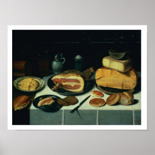 Poster Still Life with a Ham (oil on panel)
