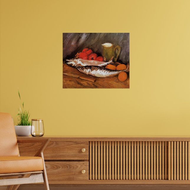 Poster Still Life with Mackerels, lemons, tomatoes, (Sala de Estar 2)