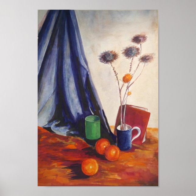 Poster Still Life with Oranges & Jug – Kitchen Wall Art (Frente)
