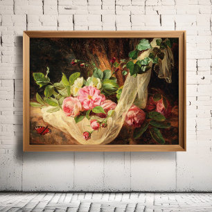 Poster Still Life With Roses On A Forest Floor