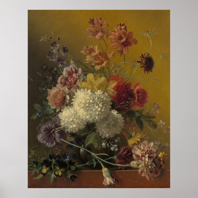 Poster Stilleven encontrou Bloemen - Elegante Vintage Flo (Frente)