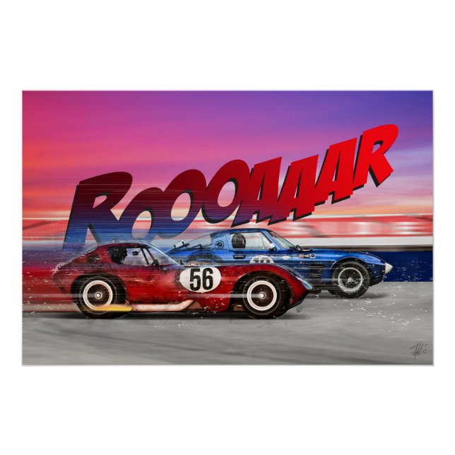 Pôster Stingray Grand Sport vs Cheetah V8 (Frente)