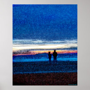 Poster Stippled do por do sol