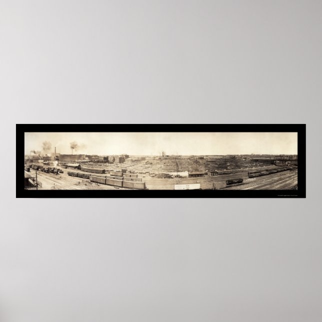 Pôster Stockyards South Omaha Foto 1908 (Frente)
