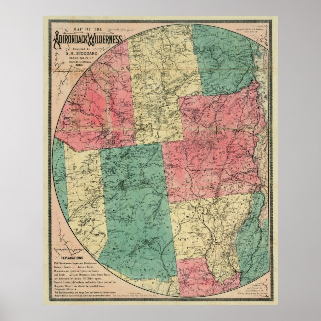 Poster Stoddard Adirondacks 1883 (Frente)