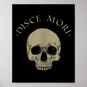 Poster Stoic Filosofia Disce Mori Skull Stoicism Cotação 