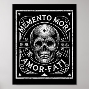 Poster Stoic Filosofia Memento Mori Amor Fati Skull Stoi