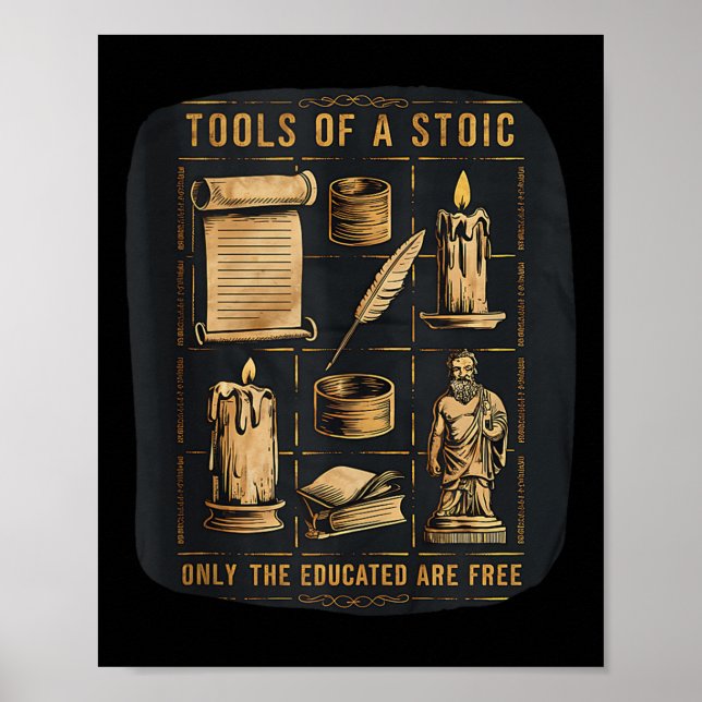Poster Stoic Stoicism Filosofia cita Virtude Wisdom Sel (Frente)