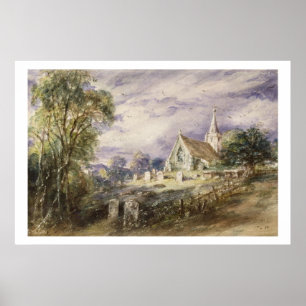 Pôster Stoke a igreja de Poges, 1833 (w/c no papel)