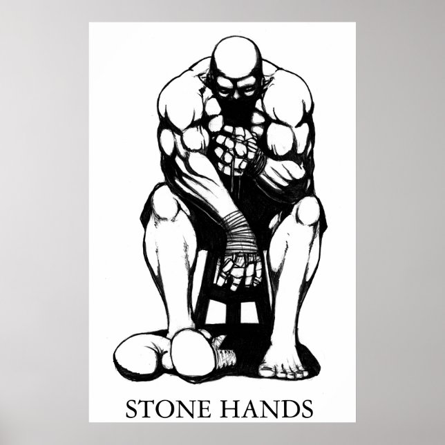 Pôster Stone Hands Boxer (Frente)