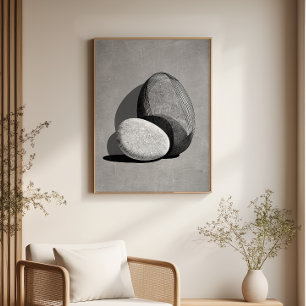 Pôster Stone Harmony Abstrato Japandi Mínimo Wall Art