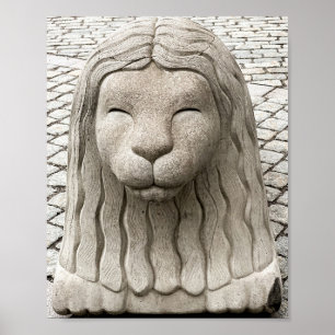Poster Stone Lion Stockholm Sweden Photograph