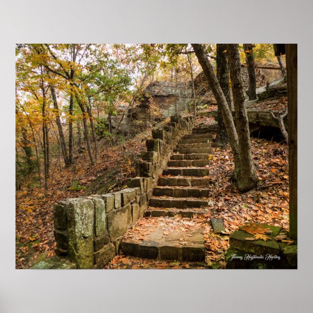 Poster Stone Stairway no outono - Heavener, Oklahoma. (Frente)