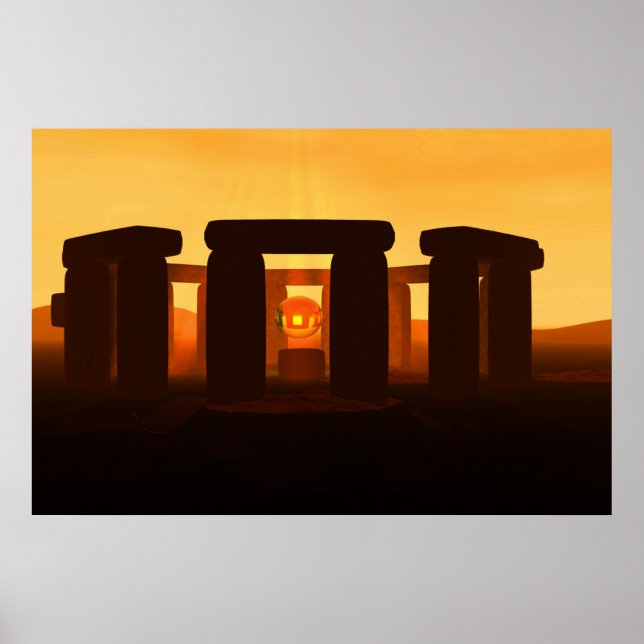 Poster stonehenge em the sunset, (Frente)