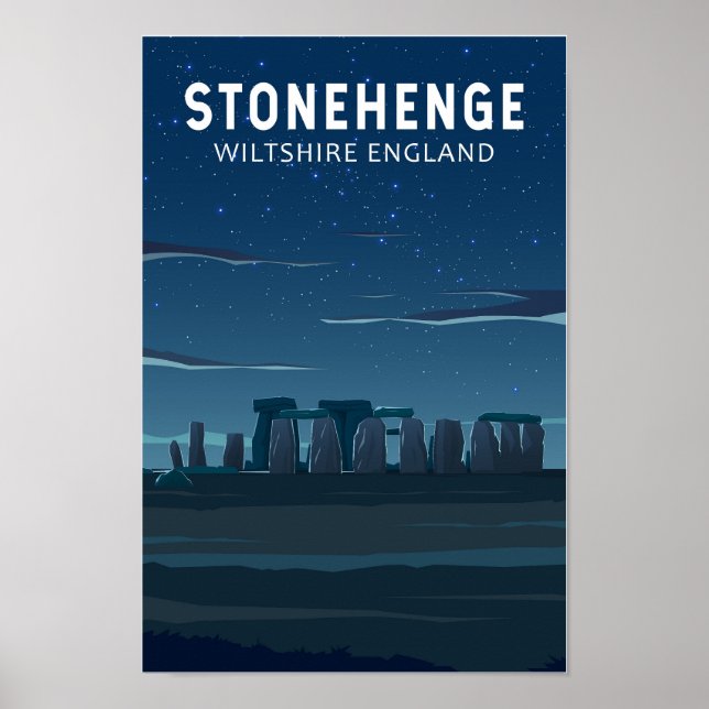 Poster Stonehenge England Viagem Vintage Art (Frente)