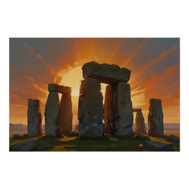 Pôster Stonehenge no nascer do sol (Frente)