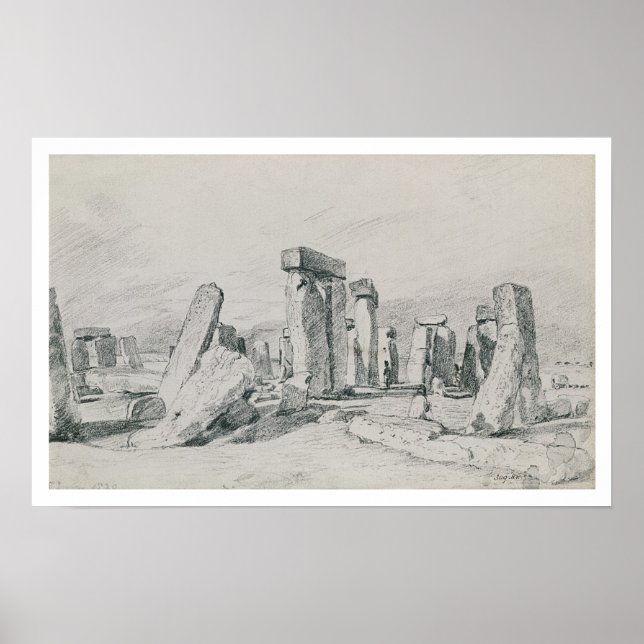 Pôster Stonehenge, Wiltshire, 1820 (desenho) (Frente)