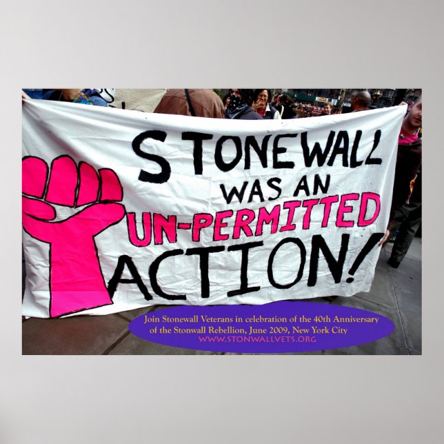 Pôster Stonewall Foi Uma Ação Inpermitida (Frente)