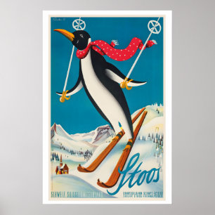 Poster Stoos Suíça Cartaz de Esqui Vintage