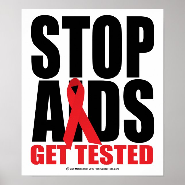 Pôster Stop AIDS (Parar a AIDS): Seja testado (Frente)