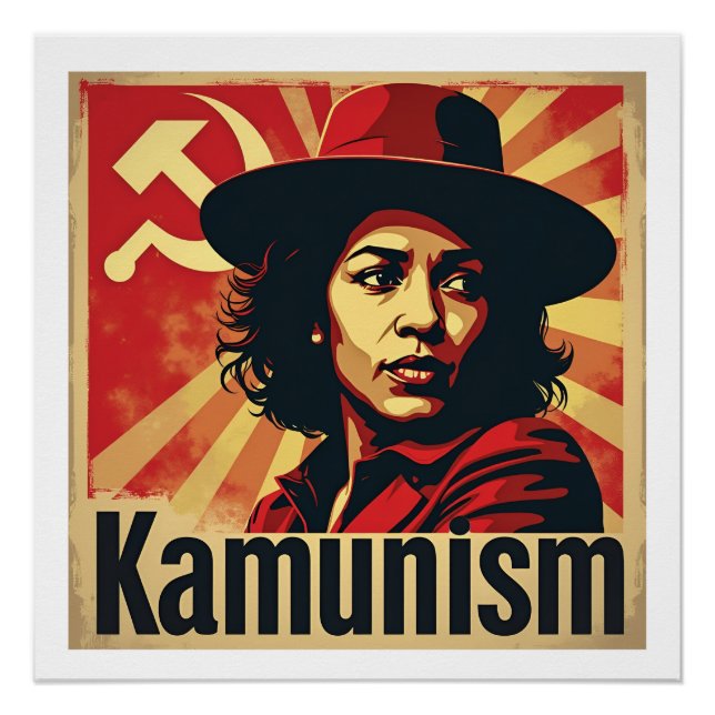 Pôster Stop Kamunism Harris Walz 2024 Camrade Kamala (Frente)