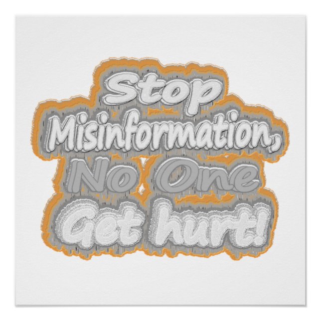 Pôster "Stop Misinformation", Design de beleza. Comprar A (Frente)