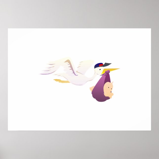 Poster Stork Entregando um Bebê (Frente)