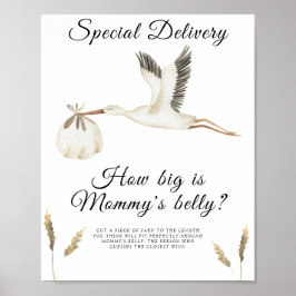 Poster Stork - quão grande é o jogo de barriga de mamãe