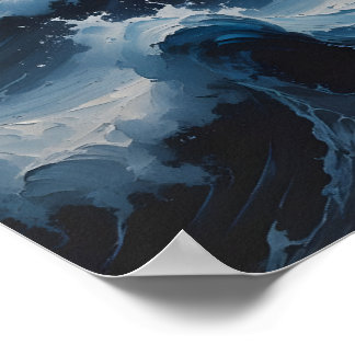 Poster Stormy Ocean Abstract Seascape Art