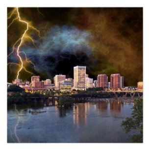 Pôster Stormy Richmond Skyline