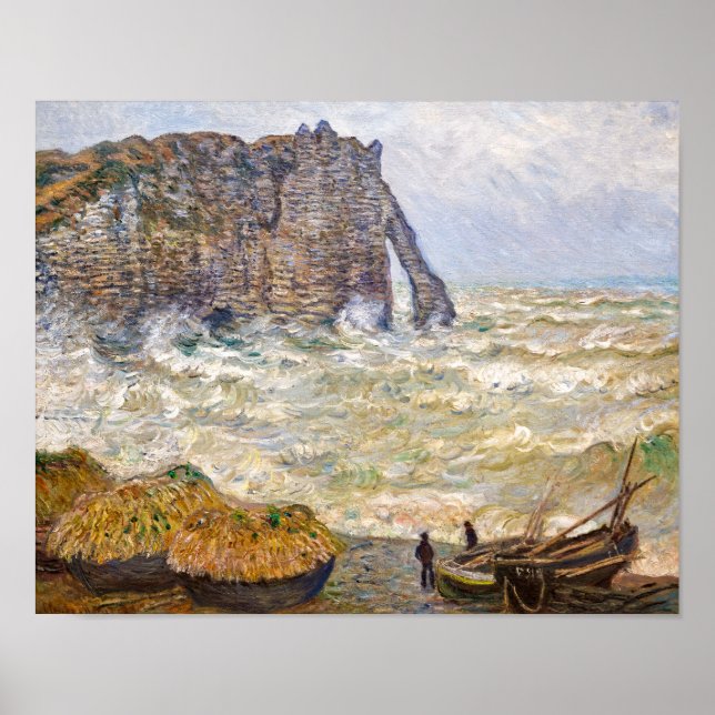 Poster Stormy Sea em É tretat | Monet | (Frente)