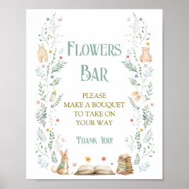 Poster Story Book Baby Shower Flower Bar