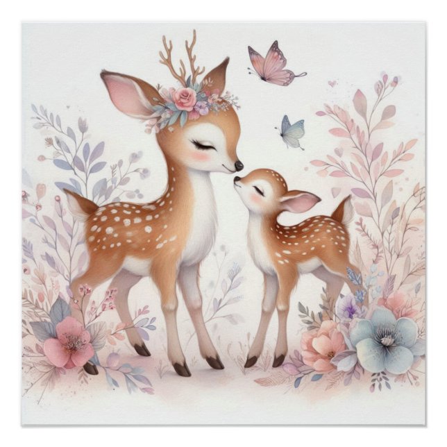 Pôster Storybook Woodland Babings Deer Love (Frente)