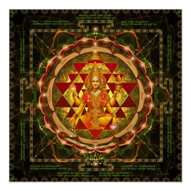 Pôster Stotram on Devi Lakshmi - Shri Yantra- Mahalakshmi (Frente)