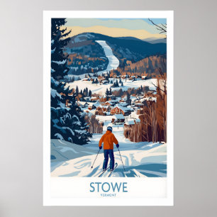Poster Stowe Vermont Aldeia de Esqui Arte 1