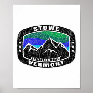 Poster Stowe Vermont T Camisa Vestida Esqui Tee Ski Sn