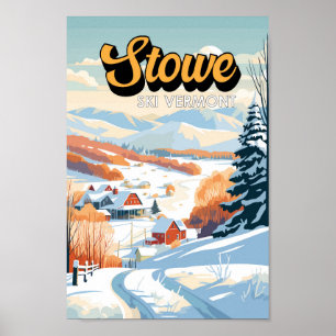 Poster Stowe Vermont Winter Vintage