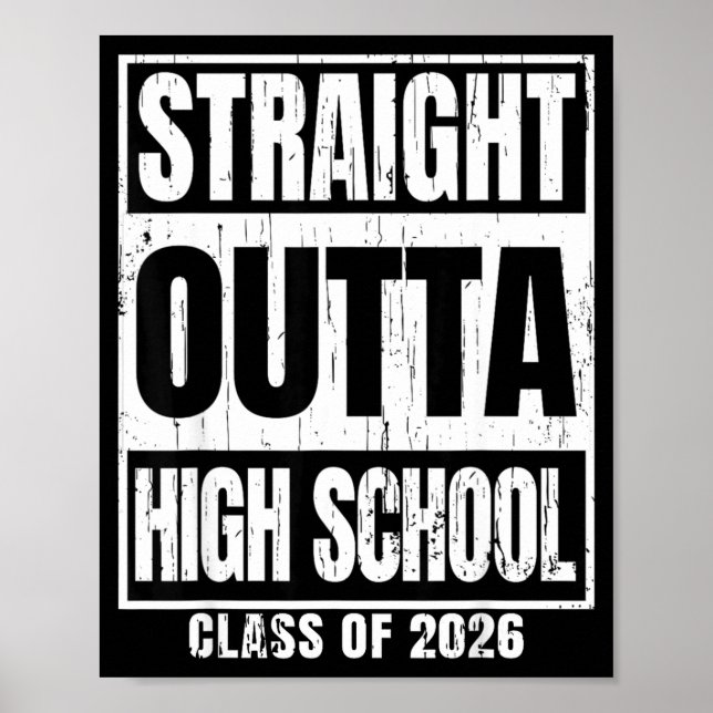 Poster Straight outta high school class of 2026 senior (Frente)