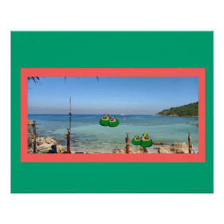 Pôster Strand nit Kokosnüsse als Cocktails 