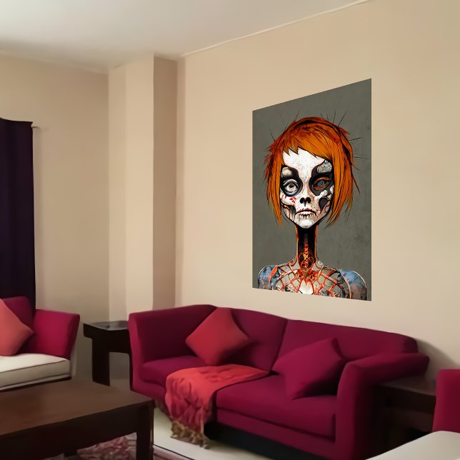 Poster Strange bizarre dead person portrait | AI Art (Criador carregado)